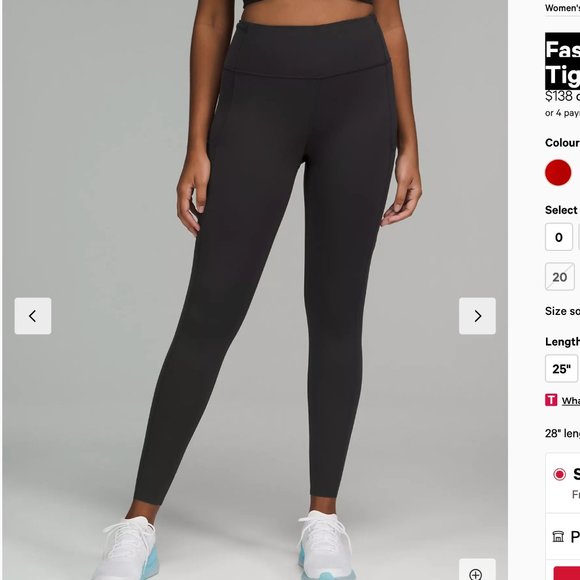 Lululemon Fast and Free High-Rise Tight 28" - Picture 1 of 4